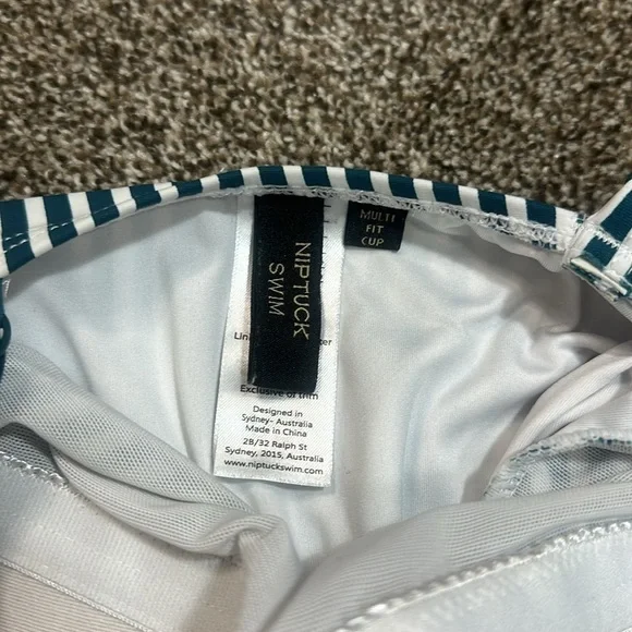 Nip Tuck green Torino stripe Joanne one piece swimsuit 4 - Picture 4 of 5